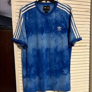 Adidas Blue Tie-Dye Men's Shirt by Pharrell Williams Hu 2018 LG -Excel Condition